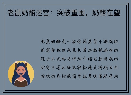 老鼠奶酪迷宫：突破重围，奶酪在望